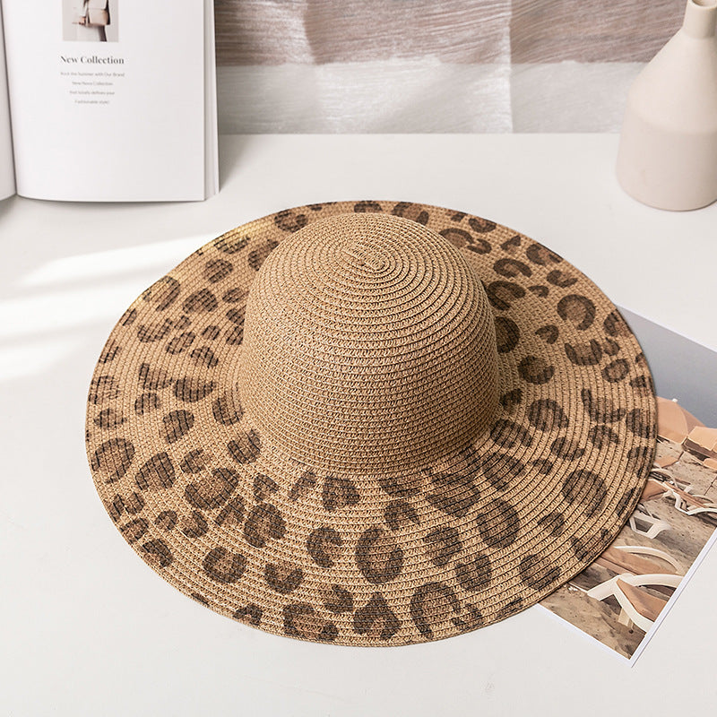 Wholesale Summer Leopard Print Straw Hats